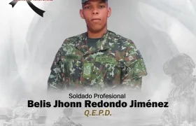 Soldado profesional Belis Jhon Redondo Jiménez.