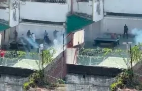 Momento de los enfrentamientos en la cárcel de Villahermosa. 