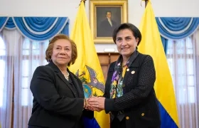  La canciller de Colombia, Rosa Villavicencio; y de Ecuador, Gabriela Sommerfeld. 