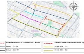 Imagen del cierre vial.