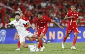 Aspecto del partido esta noche en el Pascual Guerrero, en Cali. 