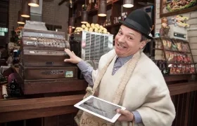 Imagen del humorista Don Jediondo, en una de sus restaurantes.