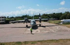 Pista aérea del aeródromo en Fonseca, La Guajira.