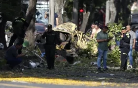 Escena del atentado esta tarde en Cali