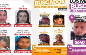 Los más buscados en el sur de Bolívar. 