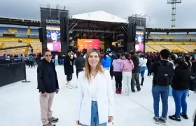 María Carolina Hoyos en el Festival de la Solidaridad en el estadio El Campín. 