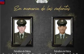 Patrulleros víctimas del atentado.