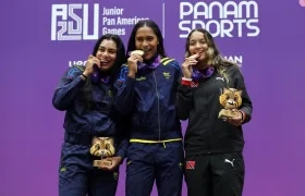 Podio de la prueba de velocidad individual. 