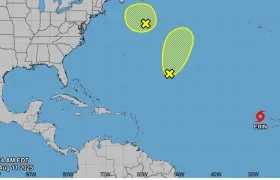Lugar donde se encuentra actualmente la tormenta Erin en el Océano Atlántico. 