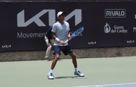El colombiano Johan Rodríguez durante su partido contra el chileno Tomás Barrios. 