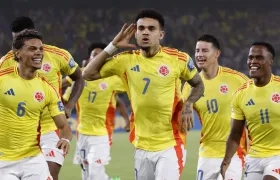 Richard Ríos, Luis Díaz, James Rodríguez y Jhon Arias, jugadores de la Selección Colombia.
