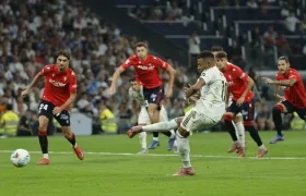 La pena máxima y convertida por Kylian Mbappé.