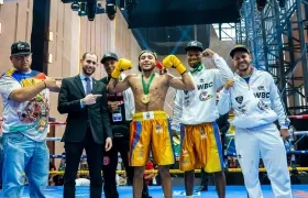 El colombiano Carlos Utria tras su victoria sobre el canadiense Spencer Wilcox. 