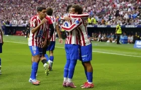 Jugadores del Atlético de Madrid celebrando uno de los goles.