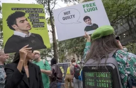 Manifestación en apoyo a Luigi Mangione.