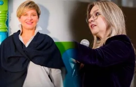 La Primera Dama Verónica Alcocer y la precandidata presidencial Vicky Dávila. 