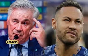 Carlo Ancelotti y Neymar.