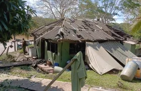 Así quedó el puesto fluvial después del ataque.