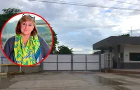 La presidenta de la Junta Directiva de Ecopetrol, Mónica de Greiff y la fachada de Monómeros.