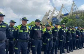 Uniformados de la Policía de Barranquilla. 