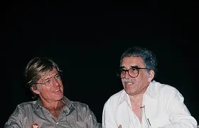 El actor Robert Redford y Gabriel García Márquez.