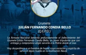Grumete Julián Fernando Condia Bello