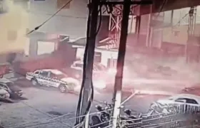 Incendio tras motín en la estación de Policía de Funza.  