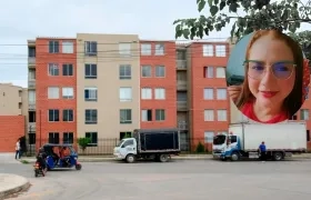 Johana Baca Echeverría y el conjunto residencial Puerto Armónica, donde se presentó el hecho. 