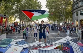 Protesta Pro Palestina en la Vuelta a España