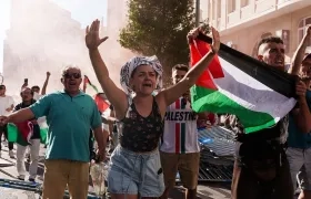 Imagen de la protesta de este domingo.