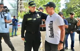El alcalde Alejandro Char con el comandante de la Policía Metropolitana de Barranquilla, general Edwin Urrego.