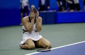 La emoción de Aryna Sabalenka tras ganar el punto que le dio el título del US Open.