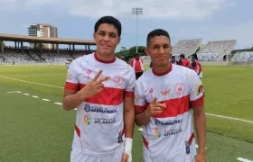 Jairo Torres y Ebaldo Pérez, autores de los goles de Atlántico ante Bogotá. 