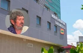 Américo Antonio López (círculo) en el Nuevo Hospital Barranquilla.