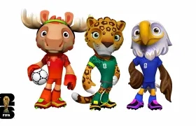  Maple, Zayu, y Clutch, mascotas del Mundial 2026.
