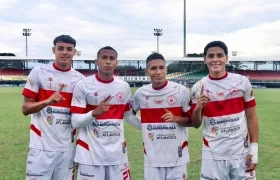 Juan Verdeza, Andrés Schmalbach, Evaldo Pérez, Jairo Torres, jugadores de la selección Atlántico Sub-17