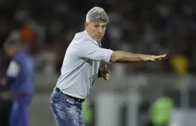 Renato Gaúcho durante el partido que Fluminense empató con Lanús, en el Maracaná.