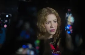 Shakira en su llegada a la ciudad. 