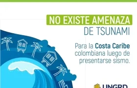 No hay alerta de tsunami en la Costa Caribe colombiana. 