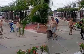 Momento en que se produjo la agresión al contratista. 