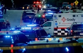 Los organismos de seguridad tras registrarse la balacera. 