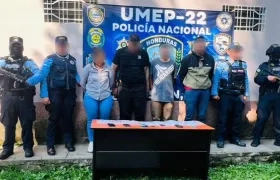 Los capturados por la Policía de Honduras. 