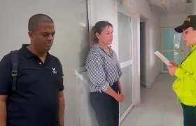 Abraham Muñoz Guerra y Margarita Viviana Bula Trujillo cuando eran capturados por la Dijin. 