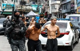 Algunos de los capturados en el operativo policial. 