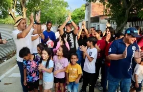 Alcalde Char durante la entrega de las nuevas vías. 