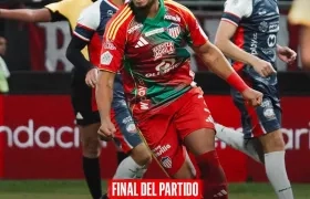 La celebración de Edwin Herrera.