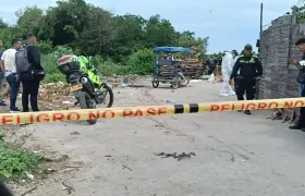 Escenario donde fue asesinado un joven en el barrio Las Flores, en el mes de octubre. 