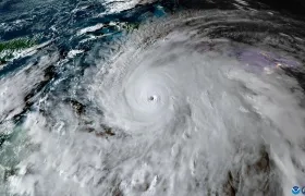 Aspecto desde el espacio del huracán Melissa a su paso por Jamaica. 