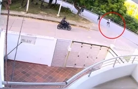 Momento del intento de atraco. 