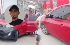 Kia Picanto rojo donde se movilizaba la víctima.